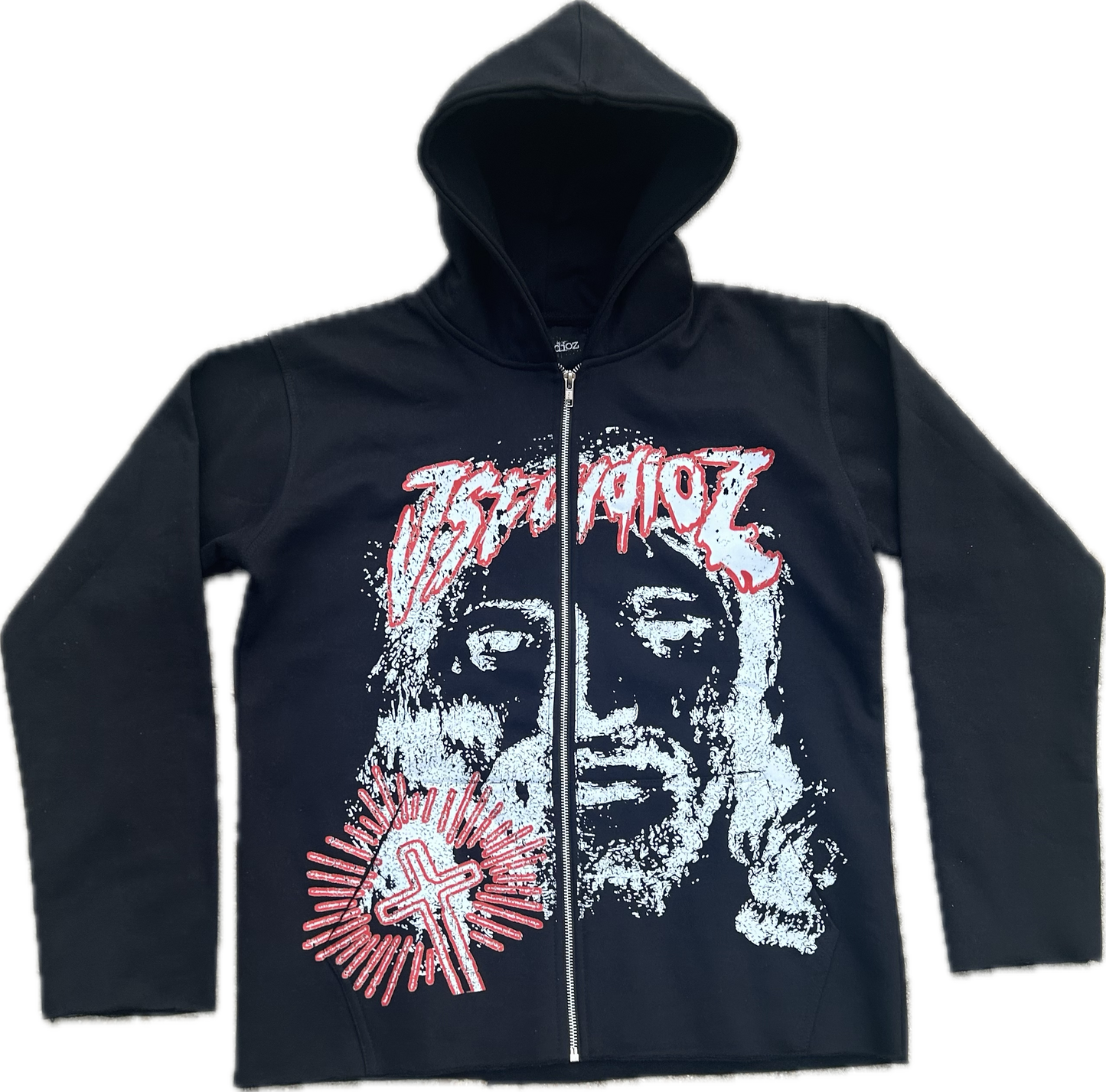 T.H.J BLACK ZIP UP HOODIE